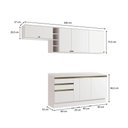 Ver imagem 3 de Armário de Cozinha Completa Garrafeiro 100% Mdf 260cm Branco Celeste Kappesberg
