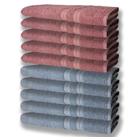10 Toalhas Grande e Grossa 5 Azul 5 Rose