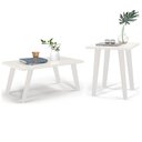 Ver imagem 1 de Conjunto 2 Mesas De Centro e Lateral - Sala de estar - Mesa branco e Pé Branco