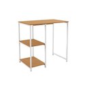 Ver imagem 2 de Mesa com 2 Prateleiras Kappesberg Industrial Marrom/Canela/Branco