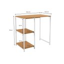 Ver imagem 3 de Mesa com 2 Prateleiras Kappesberg Industrial Marrom/Canela/Branco