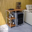 Ver imagem 1 de Mesa com 2 Prateleiras Kappesberg Industrial Marrom/Canela/Branco