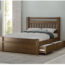 Ver imagem 1 de Cama Casal em Madeira Maciça 2 Gavetas 1,60 Orleans - Straub Web Castanho
