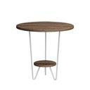 Ver imagem 2 de Mesa Lateral Redonda Industrial Italy Ferro Branco e Tampo Amêndoa
