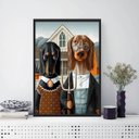 Ver imagem 2 de Quadro Senhor E Senhora Dachshund 45x34cm - com vidro:Madeira preta