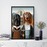Quadro Senhor E Senhora Dachshund 45x34cm - com vidro:Madeira preta - 2