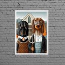 Ver imagem 1 de Quadro Senhor E Senhora Dachshund 45x34cm - com vidro:Madeira preta