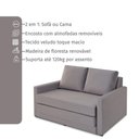 Ver imagem 4 de Sofá Simi 2 em 1 Sofá Cama Cinza Claro Estofama