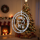 Ver imagem 2 de Argola Dupla C/ Figura Rena 80 Leds Branco - Global