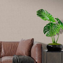 Papel de Parede Autocolante Contemporâneo Estilo Tecido em Tons de Bege Bege - 7