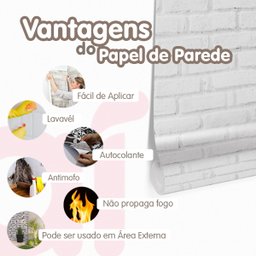 Papel de Parede Autocolante Contemporâneo Estilo Tecido em Tons de Bege Bege - 6