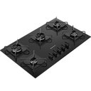 Ver imagem 1 de Cooktop 5 Bocas a Gás Grades de Ferro Aramado Chama Simmer Bdd75be Brastemp