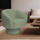 Ver imagem 2 de Poltrona Decorativa Liz Base Fixa Bouclé Verde Claro - Nexta Casa
