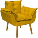 Ver imagem 6 de Kit 2 Poltronas Decorativa e Puff para Sala Recepção Manicure Consultório Quarto Alice Tecido Suede