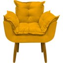 Ver imagem 5 de Kit 2 Poltronas Decorativa e Puff para Sala Recepção Manicure Consultório Quarto Alice Tecido Suede