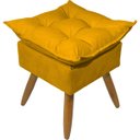 Ver imagem 4 de Kit 2 Poltronas Decorativa e Puff para Sala Recepção Manicure Consultório Quarto Alice Tecido Suede