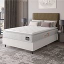 Ver imagem 2 de Cama Box Colchão Casal Espuma D45 Lazio Pillow Top 138x188x67cm Branco Linho Hellen