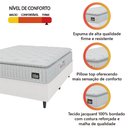 Ver imagem 5 de Cama Box Colchão Casal Espuma D45 Lazio Pillow Top 138x188x67cm Branco Linho Hellen