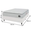 Ver imagem 3 de Cama Box Colchão Casal Espuma D45 Lazio Pillow Top 138x188x67cm Branco Linho Hellen