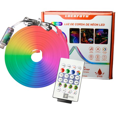 Kit Fita Neon 5v 5m Rgb Digital 7*14mm Ip68 Tb-01-5145