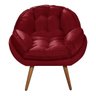Poltrona Decorativa Flórida Em Tecido Suede Pés Madeira - Vermelho - 1
