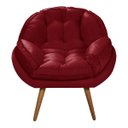 Ver imagem 1 de Poltrona Decorativa Flórida Em Tecido Suede Pés Madeira - Vermelho
