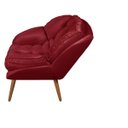 Ver imagem 3 de Poltrona Decorativa Flórida Em Tecido Suede Pés Madeira - Vermelho