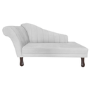 Ver imagem 1 de Recamier Divã para Sala Cecilia Pés Retro Tabaco 1.60cm Suede Branco - Incasa Decor