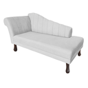 Ver imagem 5 de Recamier Divã para Sala Cecilia Pés Retro Tabaco 1.60cm Suede Branco - Incasa Decor
