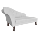 Ver imagem 4 de Recamier Divã para Sala Cecilia Pés Retro Tabaco 1.60cm Suede Branco - Incasa Decor