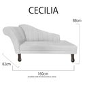 Ver imagem 6 de Recamier Divã para Sala Cecilia Pés Retro Tabaco 1.60cm Suede Branco - Incasa Decor