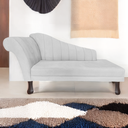 Ver imagem 2 de Recamier Divã para Sala Cecilia Pés Retro Tabaco 1.60cm Suede Branco - Incasa Decor