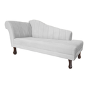 Ver imagem 3 de Recamier Divã para Sala Cecilia Pés Retro Tabaco 1.60cm Suede Branco - Incasa Decor