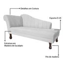Ver imagem 7 de Recamier Divã para Sala Cecilia Pés Retro Tabaco 1.60cm Suede Branco - Incasa Decor
