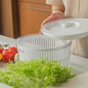 Ver imagem 6 de 2 Secadores de Saladas ou 5,5l Branco Centrifuga Legumes Clear Fresh com Escorredor