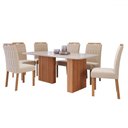 Ver imagem 2 de Mesa de Jantar 6 Lugares Ester Paola com Vidro Cinamomo/off White/nude - Cimol