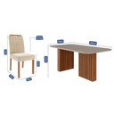 Ver imagem 3 de Mesa de Jantar 6 Lugares Ester Paola com Vidro Cinamomo/off White/nude - Cimol