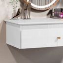 Ver imagem 2 de Penteadeira de Parede Suspensa Branco Brilho com 1 Gaveta