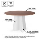Ver imagem 2 de Mesa de Jantar Redonda 120cm 6 Lugares Isabela MDF Noronha e Branco - Straub Web