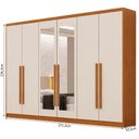 Ver imagem 2 de Guarda Roupa Casal Jalisco 6 Portas 8 Gavetas com Espelho Cinamomo Fendi - Novo Horizonte