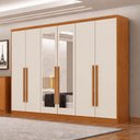 Ver imagem 4 de Guarda Roupa Casal Jalisco 6 Portas 8 Gavetas com Espelho Cinamomo Fendi - Novo Horizonte