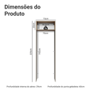 Ver imagem 3 de Porta-Geladeira 73 cm 1 Porta Basculante Crema/Rustic/Crema Vik Madesa