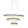 Lustre Pendente Luminaria 3 Aneis Arcos Perfil Luxo Infinito 48W Regulavel Decoraçao Sala Jantar Qua - 12