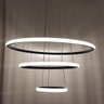 Lustre Pendente Luminaria 3 Aneis Arcos Perfil Luxo Infinito 48W Regulavel Decoraçao Sala Jantar Qua - 13