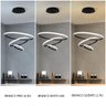 Lustre Pendente Luminaria 3 Aneis Arcos Perfil Luxo Infinito 48W Regulavel Decoraçao Sala Jantar Qua - 2