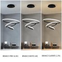Ver imagem 2 de Lustre Pendente Luminaria 3 Aneis Arcos Perfil Luxo Infinito 48W Regulavel Decoraçao Sala Jantar Qua
