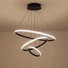 Lustre Pendente Luminaria 3 Aneis Arcos Perfil Luxo Infinito 48W Regulavel Decoraçao Sala Jantar Qua - 6