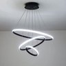 Lustre Pendente Luminaria 3 Aneis Arcos Perfil Luxo Infinito 48W Regulavel Decoraçao Sala Jantar Qua - 7