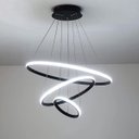 Ver imagem 7 de Lustre Pendente Luminaria 3 Aneis Arcos Perfil Luxo Infinito 48W Regulavel Decoraçao Sala Jantar Qua