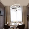 Lustre Pendente Luminaria 3 Aneis Arcos Perfil Luxo Infinito 48W Regulavel Decoraçao Sala Jantar Qua - 10